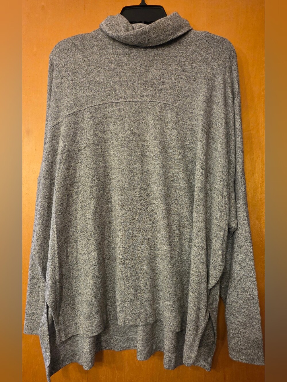 Aerie Oversized Cowl/Turtleneck Sweater Top - Heather Gray Soft Knit - Large